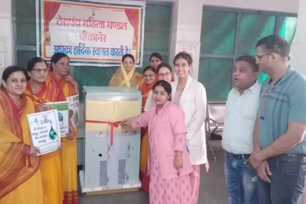 तुलसी कैंसर अस्पताल में और सुगनी देवी अस्पताल में 2 वाटर कूलर भेंट किया व प्रेक्षा ध्यान कार्यशाला आयोजित